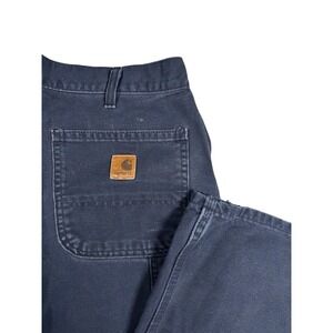 Carhartt B11 MDT Navy Cotton Duck Canvas Carpenter Work Pants Mens 34x34